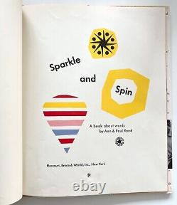 Vtg. Ann & Paul Rand Sparkle and Spin A Book About Words 1st Ed. MCM 1957 With DJ