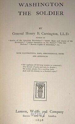 WASHINGTON THE SOLDIER Henry B Carrington INSCRIBED 1st Edition 1898 SCARCE