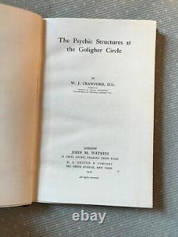 W J CRAWFORD / The Psychic Structures at the Goligher Circle First Edition 1921
