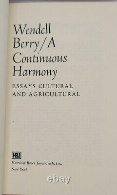 Wendell Berry A Continuous Harmony Signed First Edition