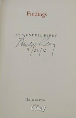 Wendell Berry Findings Signed First Edition