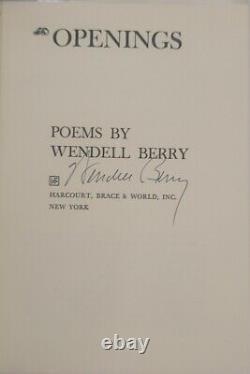 Wendell Berry Openings Signed First Edition