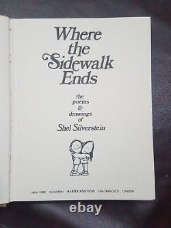 Where The Sidewalk Ends by Shel Silverstein 1974 hcdj FIRST EDITION Collectible