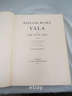 William Blake Vala or The Four Zoas G. E. Bentley Jr Oxford 1963 1st Edition