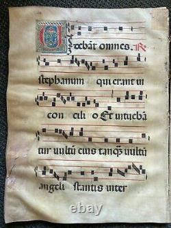 1350 Huge Original Manuscrit Médiéval Vellum Manuscrit Gratuit Express Withwide