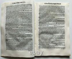 1498 Grand Fragment De 18 Feuilles Commentaria In Bibliam, Original Incunabula