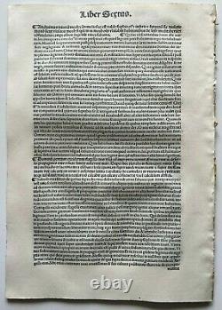 1498 Grand Fragment De 18 Feuilles Commentaria In Bibliam, Original Incunabula
