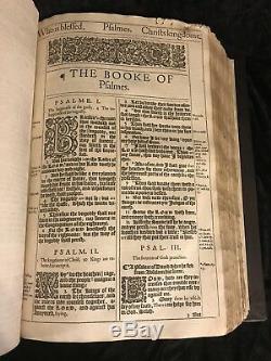 1611 King James Bible Première Édition Grande Elle Folio Version Autorisée Rare Gilt