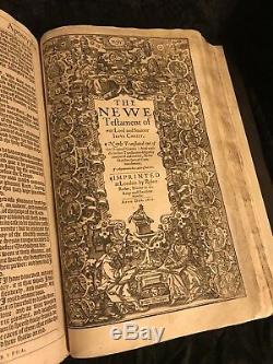 1611 King James Bible Première Édition Grande Elle Folio Version Autorisée Rare Gilt