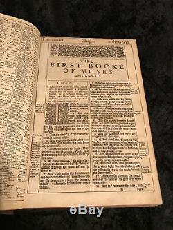 1611 Premier De Grande Elle Authorized King James Bible Ornement Reliure Complete Rare