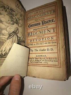 1684 Livre Des Discours De Prière Communs. Première Édition Bible Rare