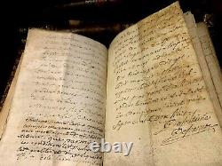 1688-1750 Manuscrits Parchemin Livre Compendium De Documents Anciens