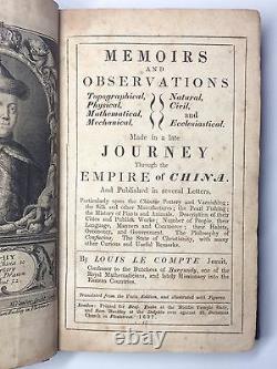 1697 Chine Journey Illustrated Voyage Antique Livre Rare First Edition Le Comte