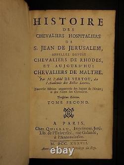 1737 Histoire Chevaliers Templier Hospitaller Croisades Malte Rhodes Ottoman 5v Vertot