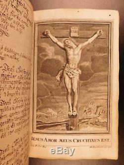 1751 Beau Manuscrit Handwritten Bible Allemande Psaumes Prières Illustration