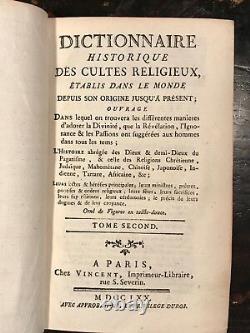 1770 Dictionnaire Des Religieux Cultes Delacroix 3v Astrologie Païen Occulte Witch
