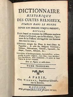 1770 Dictionnaire Des Religieux Cultes Delacroix 3v Astrologie Païen Occulte Witch