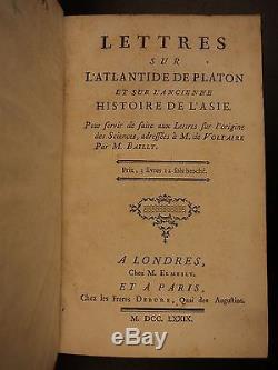 1779 1er Ed Cité Perdue Atlantis Avec Bailly Platon Astronomie Voltaire Carte De L'asie