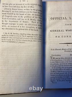 1795 Lettres Officielles Congrès Américain George Washington Deux Vol. 1er Royaume-uni