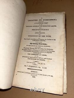 1806 Un traité sur l'indigence Colquhoun Première édition Très rare