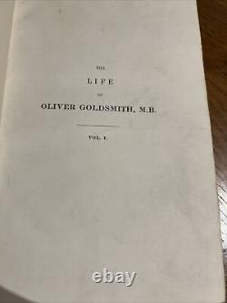 1837 2Vol La vie d'Oliver Goldsmith James Prior Première édition en cuir