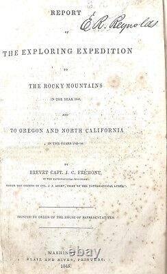 1845 Première Édition Capt Fremont Expedition Cartes Illus Astronomy Exploration Rare