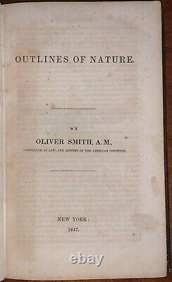 1846, Première Édition, LES CONTOURS DE LA NATURE, par OLIVER SMITH, PHILOSOPHIE, SCIENCE