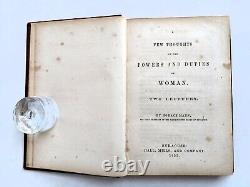 1853 HORACE MANN POUVOIRS ET DEVOIRS DES FEMMES Première édition. EXEMPLAIRE DE PRÉSENTATION SIGNÉ