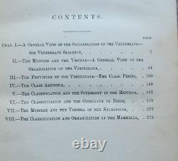 1872 ANATOMIE DES ANIMAUX VERTÉBRÉS DE THOMAS H. HUXLEY Première Édition Originale