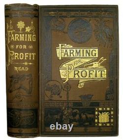 1880 Antique Farm Guide House Barn Horse Cow Bees Plow Tools Victorian Binding