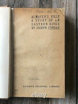 1895 La Folly Joseph Conrad De Almayer 1ère Édition Édition Coloniale