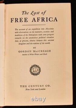 1928 Le Dernier de l'Afrique Libre Gordon MacCreagh Première Édition Illustrée