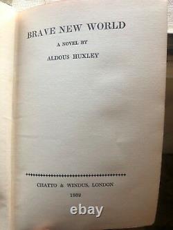 1932 Brave New World Aldous Huxley 1ère Édition Hardcover Great Condition