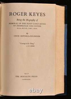 1951 Roger Keyes Cecil Aspinall-Oglander Première Édition Reliée en Cuir