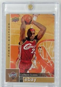 2009-10 Upper Deck First Edition Gold Lebron James #24, Cavaliers, Parallel translated in French would be:

2009-10 Upper Deck Première Édition Or Lebron James #24, Cavaliers, Parallèle.