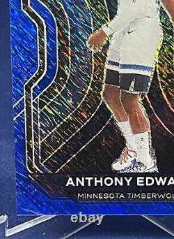 20-21 Prizm Basketball Fotl Rookie Blue Shimmer 13/35 Anthony Edwards Mint 10