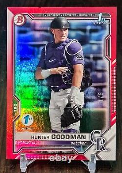 /5 Ssp Hunter Goodman Minors Star 2021 1st Bowman Draft 1st Edition Red Rockies