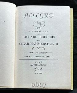 ALLEGRO 1948 Première Édition SIGNÉE PAR RICHARD RODGERS ET OSCAR HAMMERSTEIN II