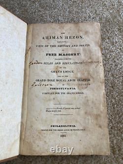 Ahiman Rezon de la Franc-maçonnerie de Philadelphie 1ère édition reliée 1825 RARE