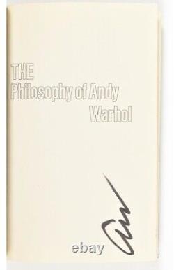 Andy Warhol Première Édition Signée 'La Philosophie d'Andy Warhol'