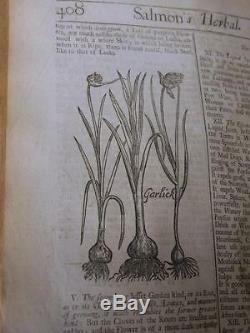 Anglais Herbes 1710 Histoire Plantes Botanique Antique Antique Woodcuts Salmon