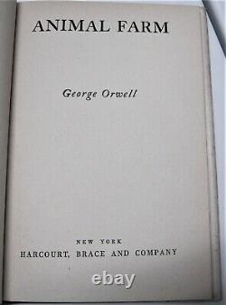 Animal Farm De George Orwell Première Édition Américaine Ainsi Déclaré Sur La Page De Copyright