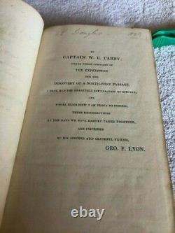 Arctic Expedition Parry Journal Privé Capitaine Lyon Esquimau Première Édition 1824