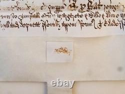 Authentique 1601 Elizabeth I Privy Seal Latin Manuscript Thurland Castle Document