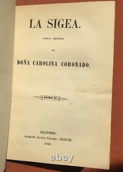 Carolina Coronado / La Sigea Novera Original 1854 Première Édition Inscrite Signé
