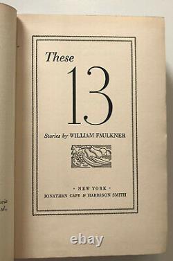 Ces Treize, William Faulkner 1931 Première Édition avec Jaquette Originale