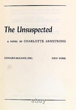 Charlotte Armstrong 1ère Édition 1946 La Couverture Rigide Insoupçonnée Avec Une Camisole