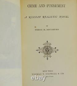 Criminalité Et Répression Par L'aryodor Dostoyevsky Première Édition Américaine 1886 Crowell 1ère
