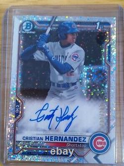Cristian Hernandez Rc 2021 Bowman Chrome 1er Speckle Auto Cubs 100/299