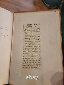 Dracula De Bram Stoker 1897 Première Édition Américaine Ny Grosset & Dunlap